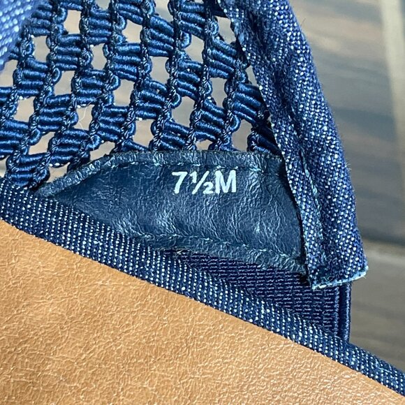 BareTraps Bethie Womens Size 7.5 Shoes Blue Denim Toe Loop Platform Wedge Sandal - Picture 12 of 12